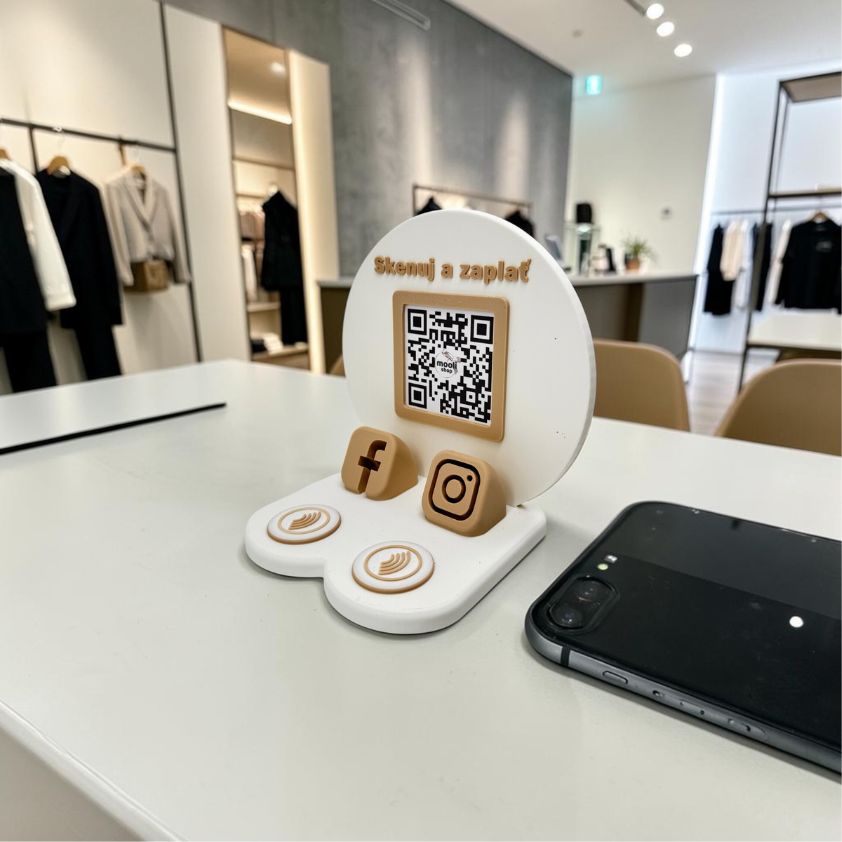 Multifunkčný NFC + QR stojan pre firmy | Tapply – Obrázok 2