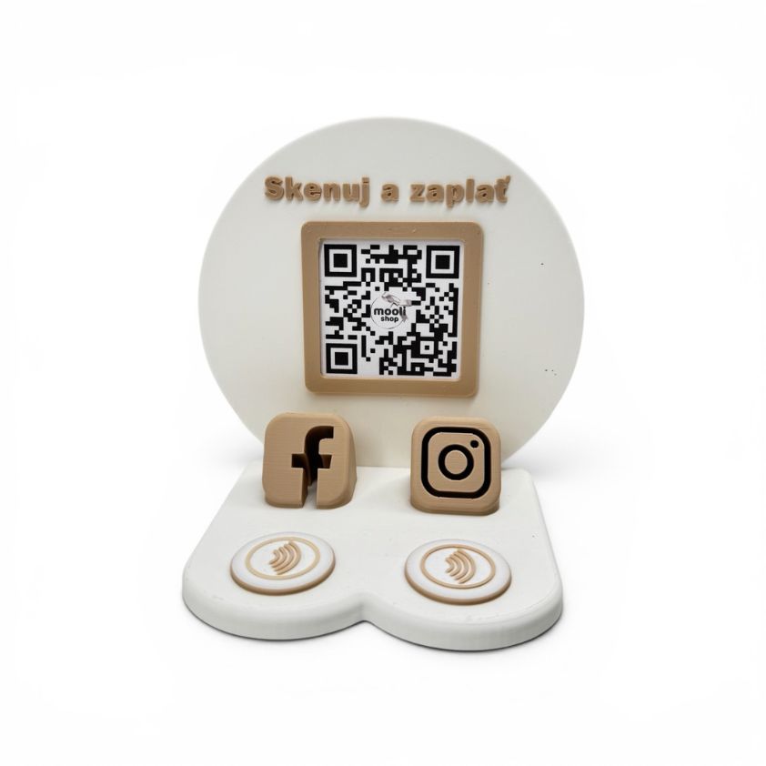 Multifunkčný NFC a QR stojan pre firmy Tapply